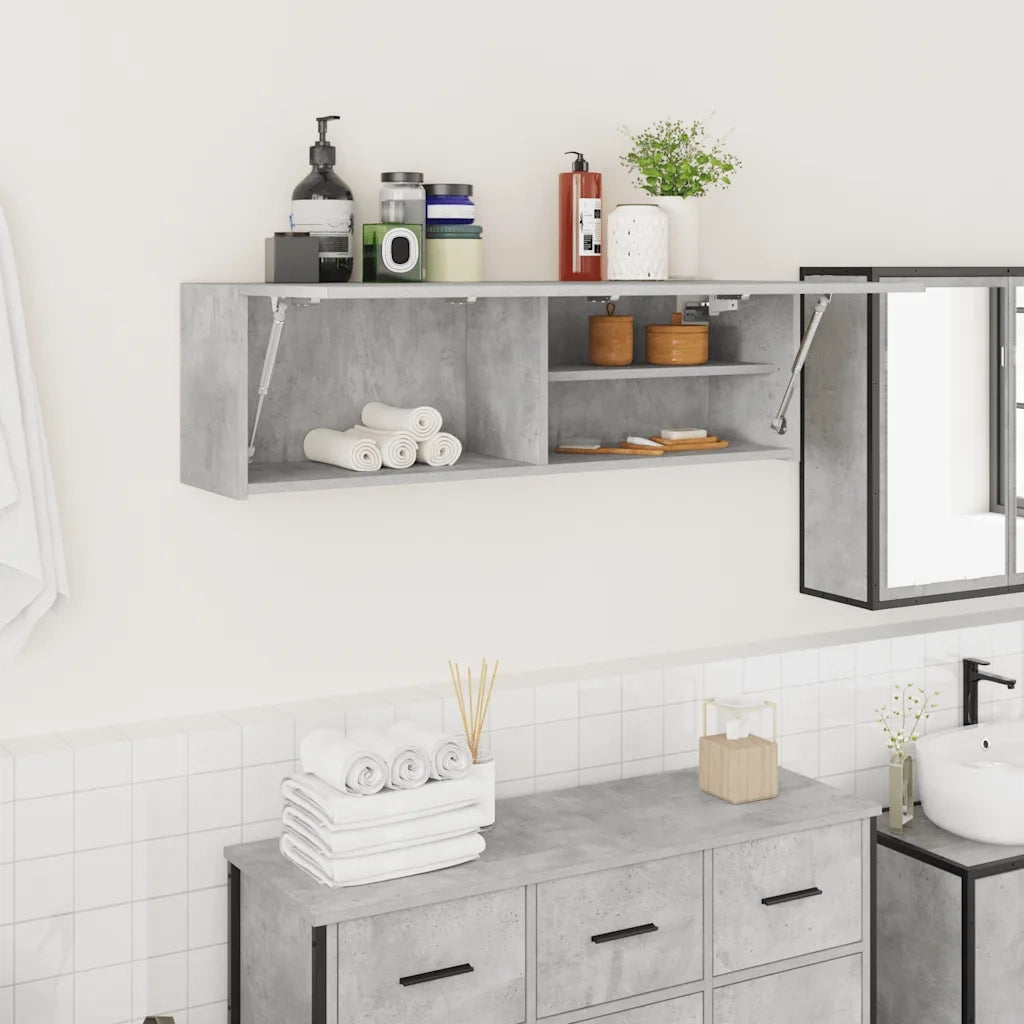Armadietto da Bagno Grigio Cemento 100x25x30 cm in Truciolato 860097
