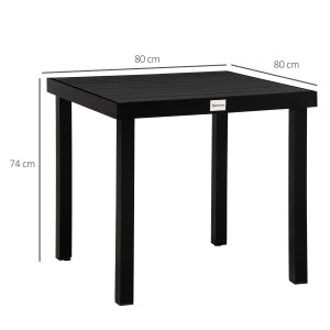 Tavolo da Pranzo per 4 Persone ¨C MINIMAL ¨C Alluminio Nero 80x80x74 cm