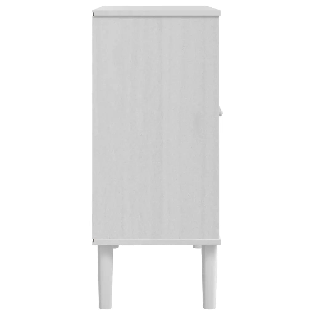 Credenza SENJA Aspetto Rattan Bianco 80x35x80 cm Massello Pino 358032