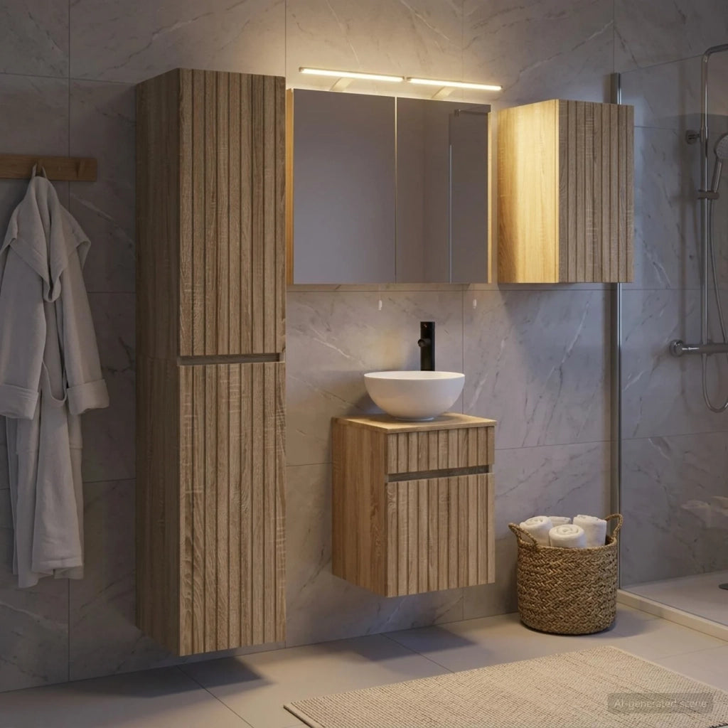 Set di Armadi da Bagno 5 pcs Rovere Sonoma 40 x 10,5 x 60,5 cm 3407337