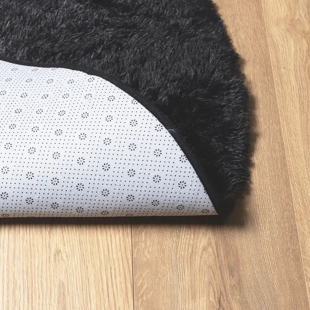 Tappeto del soggiorno | Tappeto Shaggy a Pelo Lungo NAVARRA Nero 160x160 cm poliestere