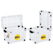 Akitaink Contenitore Box 60L Magic 4UP con Ruote Trasparente
