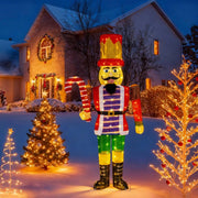 Decorazioni Natalizie, Schiaccianoci Natale Grande Soldatino 170 CM, 110 Luci Bianche Calde, Base Metallica, Picchetti& Fascette, Addobbi Natalizi per Esterno Interno per Casa, Cortile, Giardino