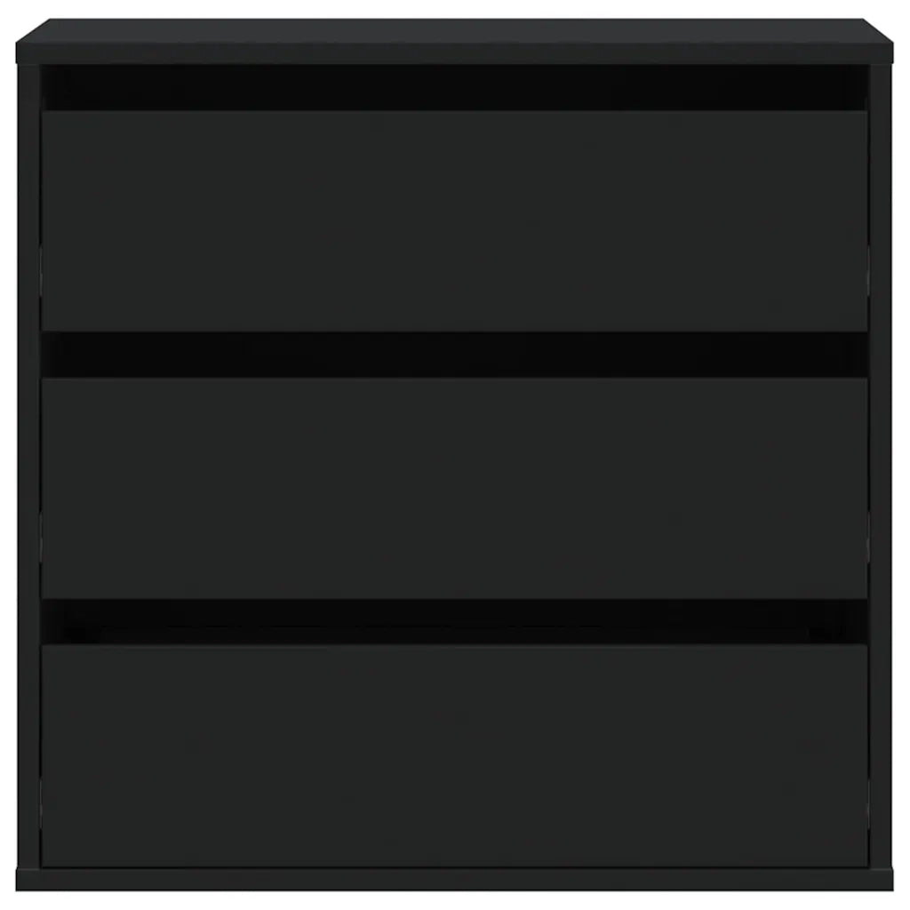 Cassettiera Angolare Nera 60x41x58 cm in Legno Multistrato 852844