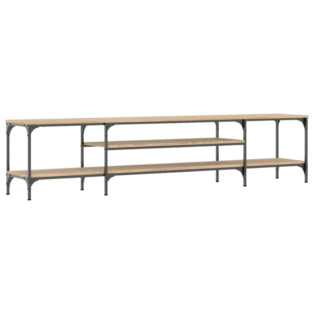 Mobile TV multimediale mensola per TV credenza per TV sala da pranzo soggiorno camera da letto rovere Sonoma 201 x 35 x 45 cm legno ingegnerizzato e ferro rovere Sonoma 02_0027517