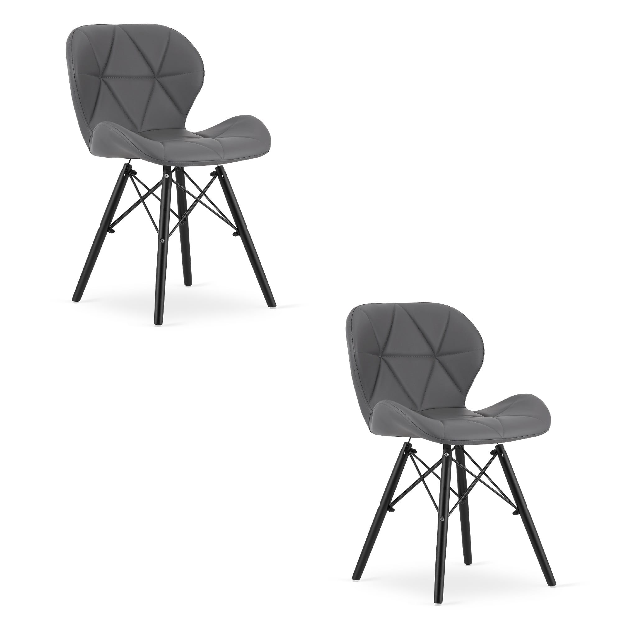 Sedia VALORA WAKO - Design ergonomico moderno, grigio con gambe nere x 2