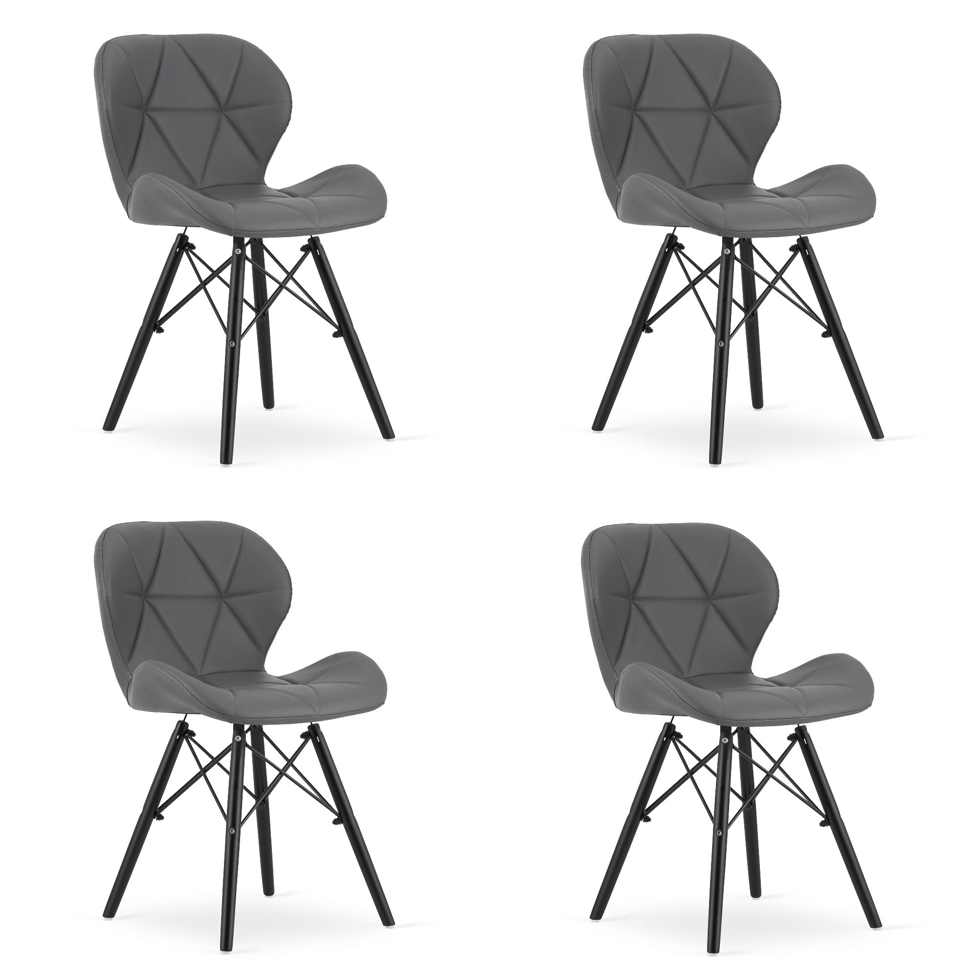Sedia VALORA WAKO - Design ergonomico moderno, ecopelle grigia x 4