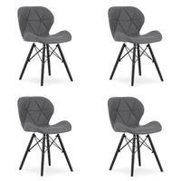 Sedia VALORA WAKO - Design ergonomico moderno, ecopelle grigia x 4