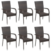 Set Mobili da Pranzo per Giardino 7 pz Marrone 3067786