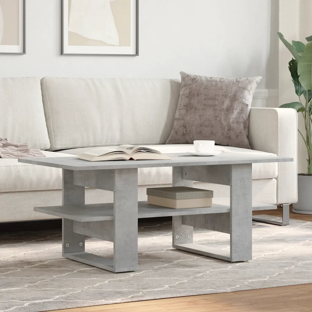 Tavolino salotto | Tavolino da caff¨¨ | Tavolino da Soggiorno Grigio Cemento 102x55x42 cm Legno Multistrato