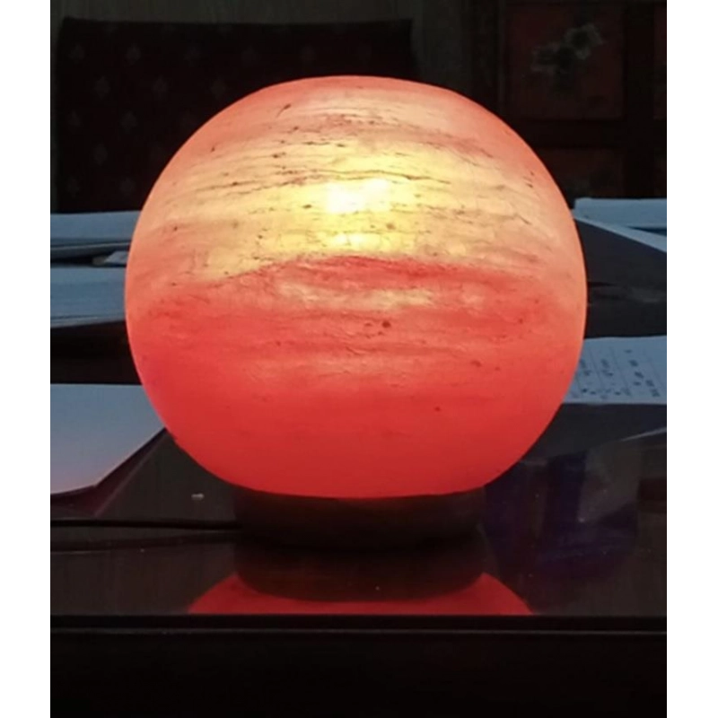 Lampada sale base legno sfera con attacco cmø15h15