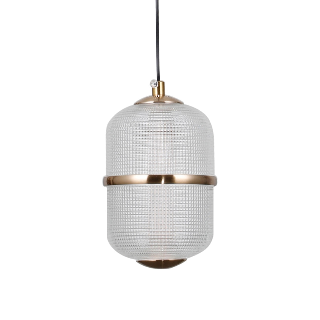 Lampada sospensione ALANI nera oro vetro LED 24W Italux