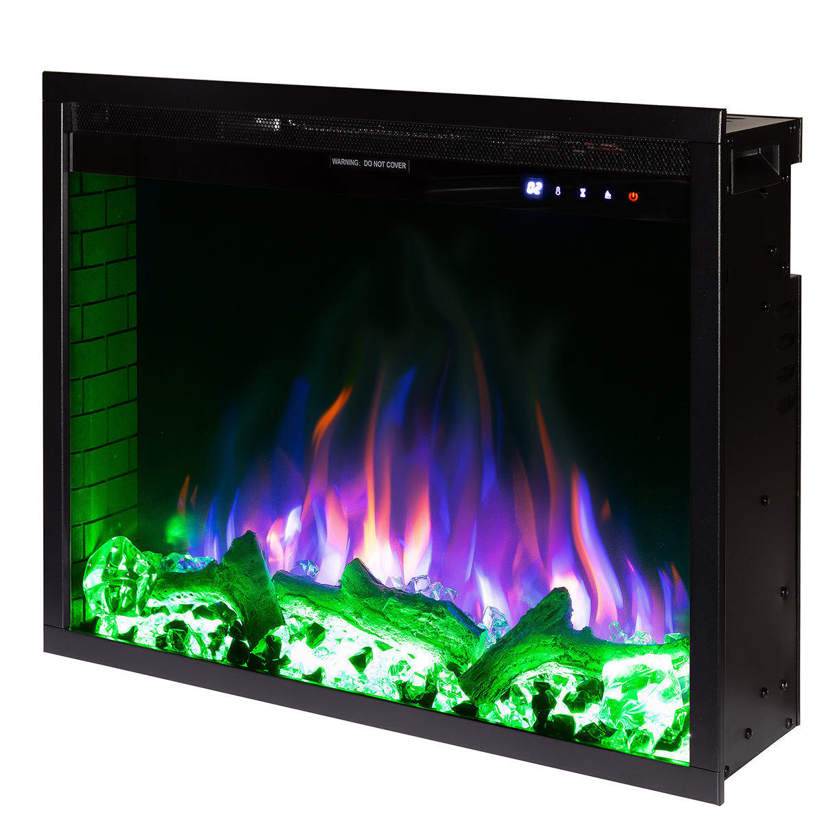 Camino Elettrico da Incasso 50,8x64,6x19,5 cm Effetto Fiamma 1500W Thomas Nero