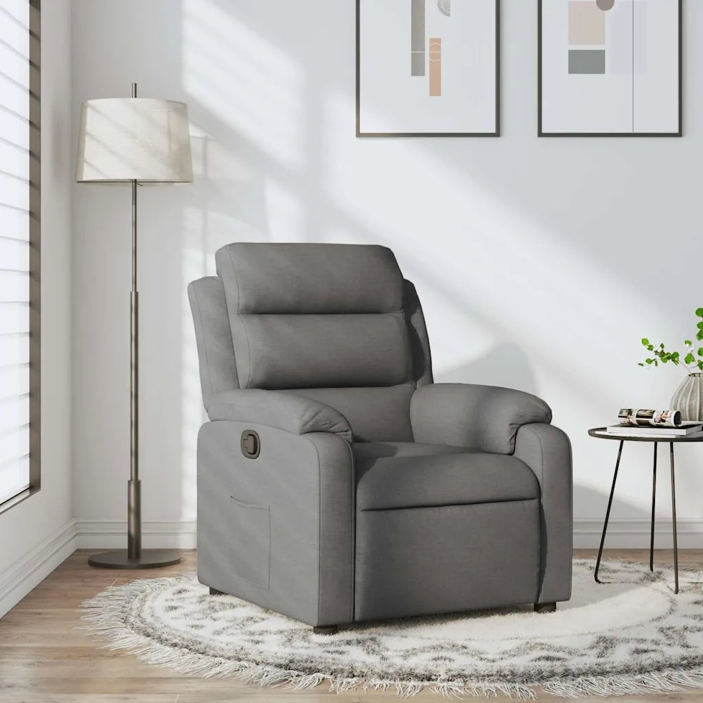 Divano Sedia-Poltrona Reclinabile in Tessuto Grigio Scuro 581127