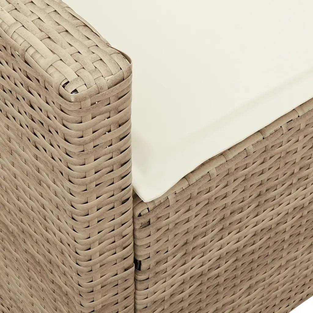 Divano da Giardino con Cuscini a 5 Posti Beige in Polyrattan 4104115