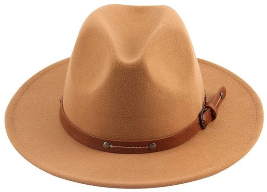 Cappello Fedora Donna - Classico Bordo Ampio - Cappello Panama - Jazz Cap - Con Cinturino - Leggero 150g