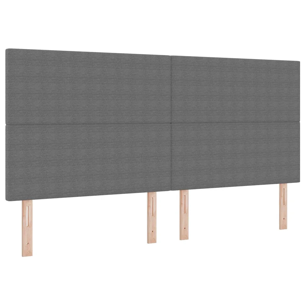 Letto a molle con testiera Grigio chiaro e bianco 200 x 200 cm 3337571