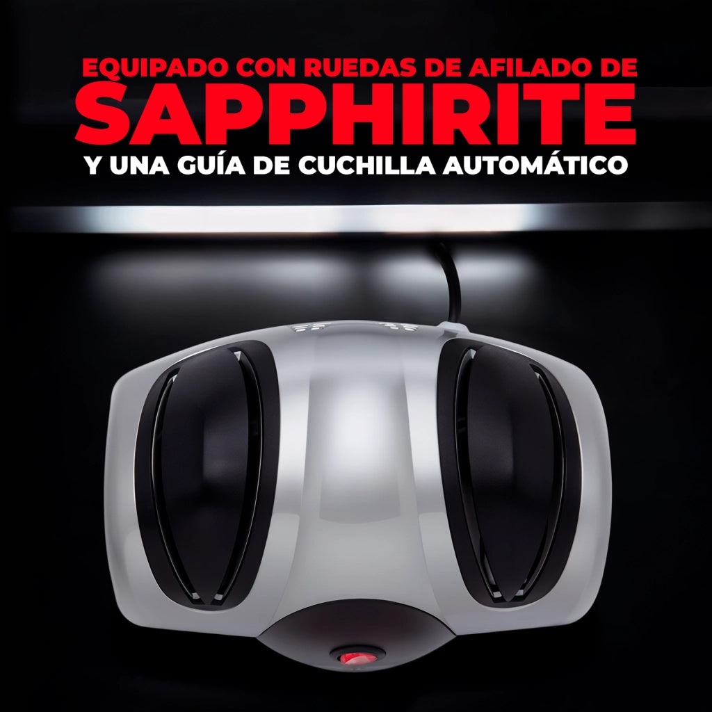 Affilacoltelli elettrico professionale con ruote Sapphirite, sistema affilatura 2 fasi 40W, guida automatica angolo ideale cucina - SOGO