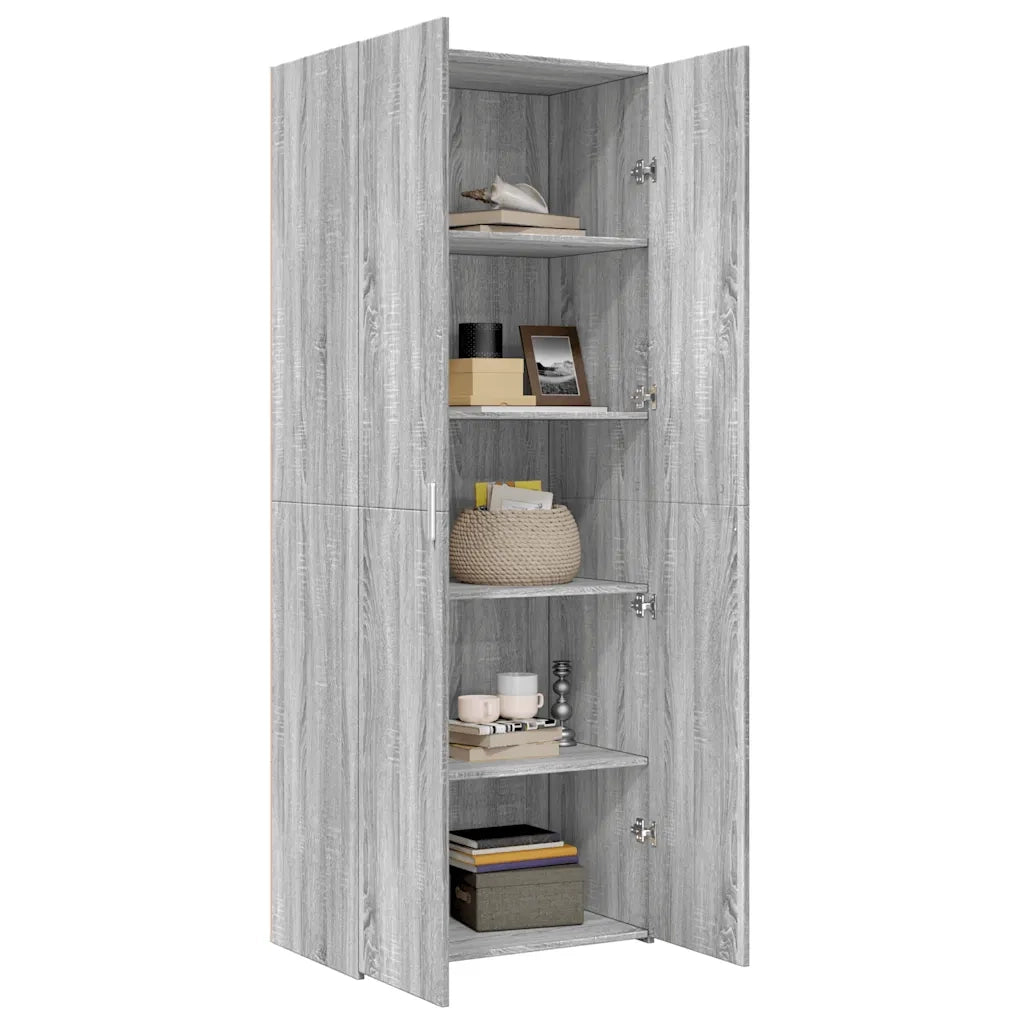 Credenza-Buffet-Armadio da cucina Grigio Sonoma 70x42,5x185 cm in Legno Multistrato 975298
