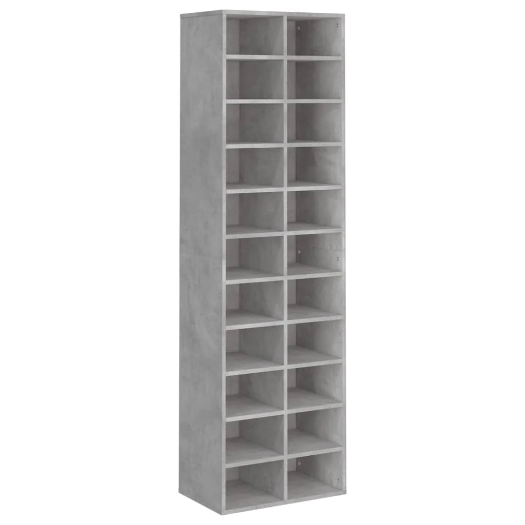 Scarpiera mobile contenitore per scarpe mobile per ingresso/corridoio/soggiorno 54 x 34 x 183 cm legno ingegnerizzato grigio 02_0021818