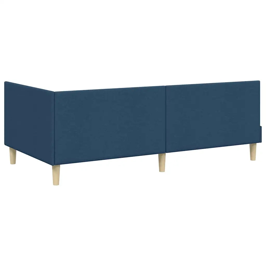 Cornice del letto ad angolo con testiera Blu 90 cm x 190 cm