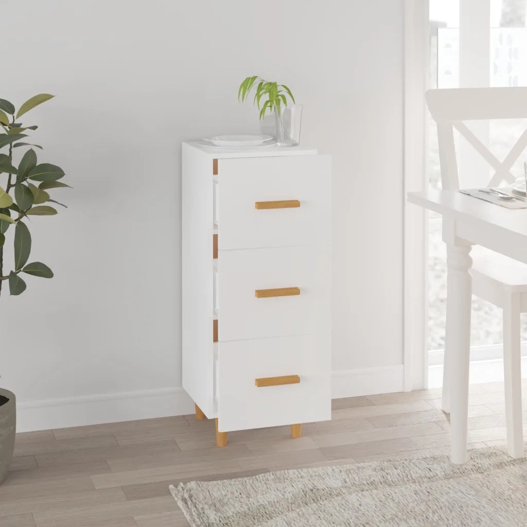 Credenza Bianca 34,5x34x90 cm in Legno Multistrato 812339