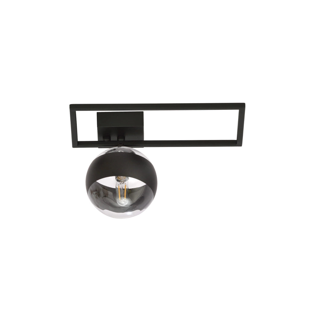 Plafoniera Emibig Imago 1 luce E14 nera trasparente