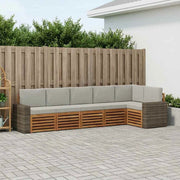 Set di divani da esterno 6 pz Naturale e Grigio Chiaro 3384427