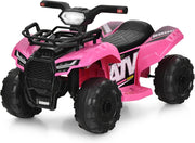 Quad Elettrico per Bambini, Auto Elettrica Cavalcabile con luce LED Musica e Box Anteriore, Mini Quad Regalo per Bambini 18-36 Mesi (Rosa)