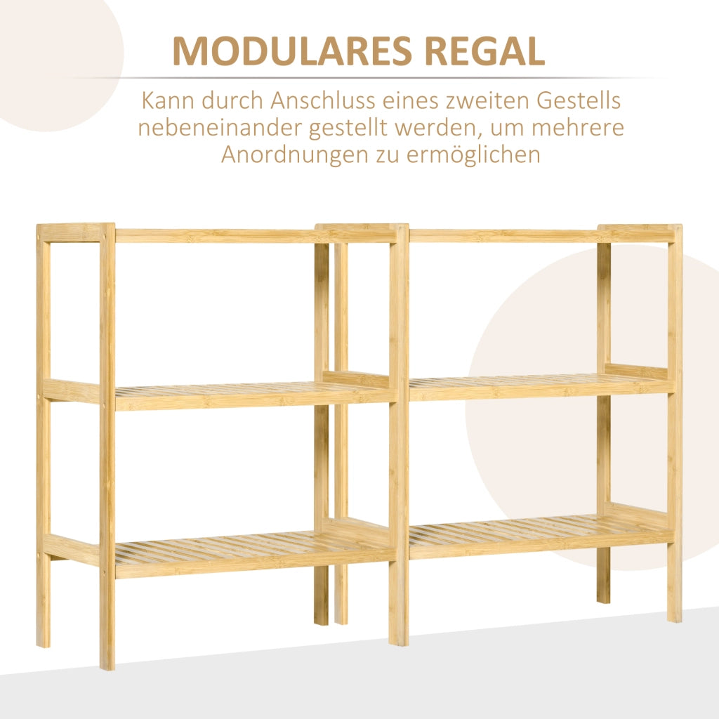 Libreria in Bamb¨´ 3 Ripiani ¨C Zephmum ¨C 62x33x80 Naturale