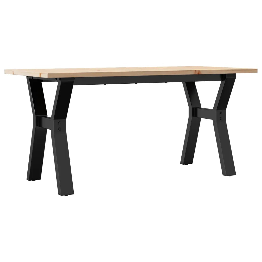 Tavolino Salotto Telaio a Y 100x50x45 cm Legno Pino e Acciaio 3282710
