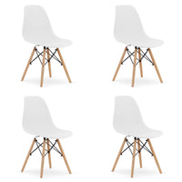 Sedia Valora OSAKA bianca con gambe naturali, design ergonomico x4