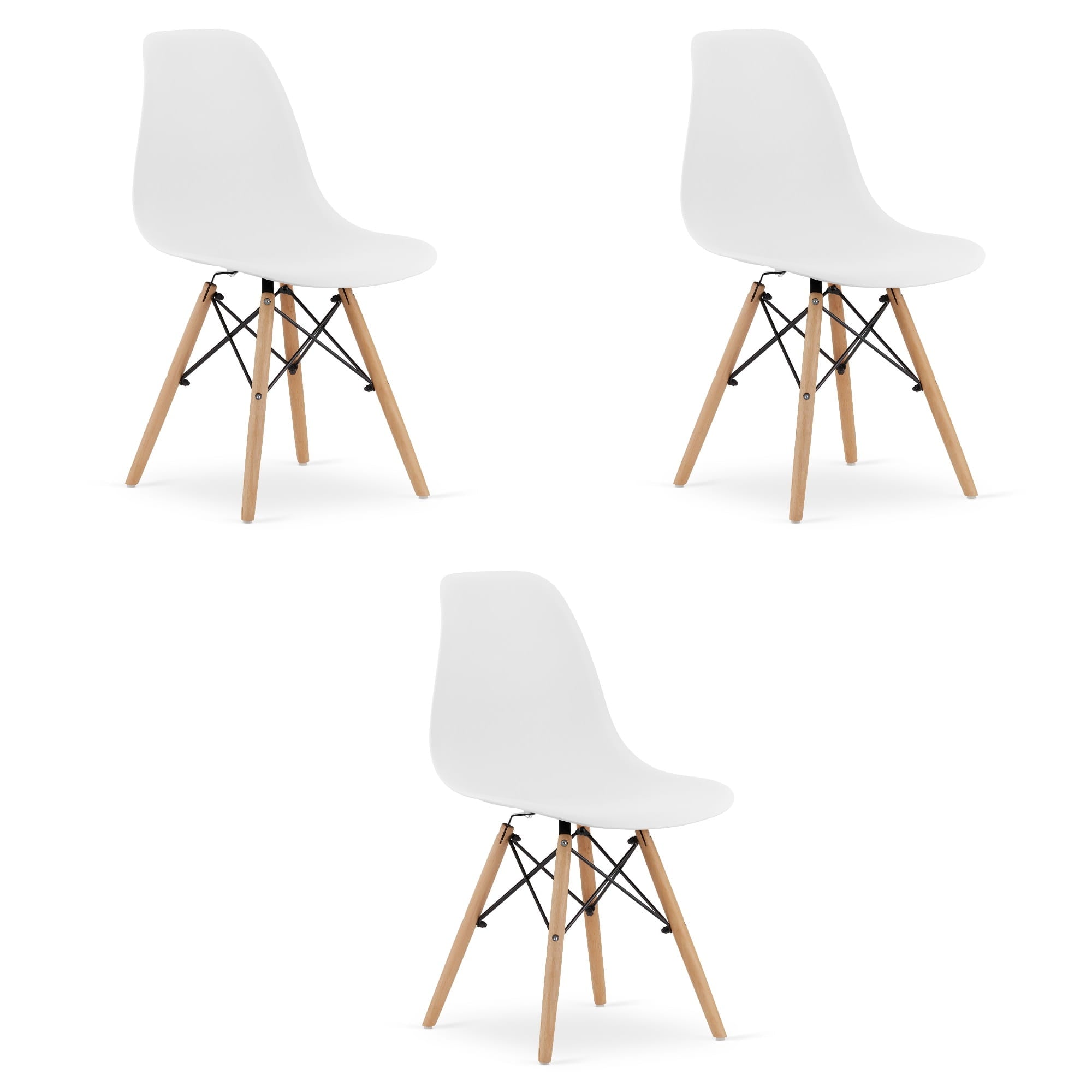 Sedia Valora OSAKA con gambe bianche naturali per soggiorno x3