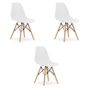 Sedia Valora OSAKA con gambe bianche naturali per soggiorno x3