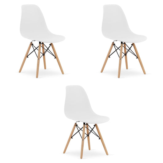 Sedia Valora OSAKA con gambe bianche naturali per soggiorno x3