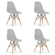 Sedia Valora OSAKA con gambe in legno grigio per soggiorno x4
