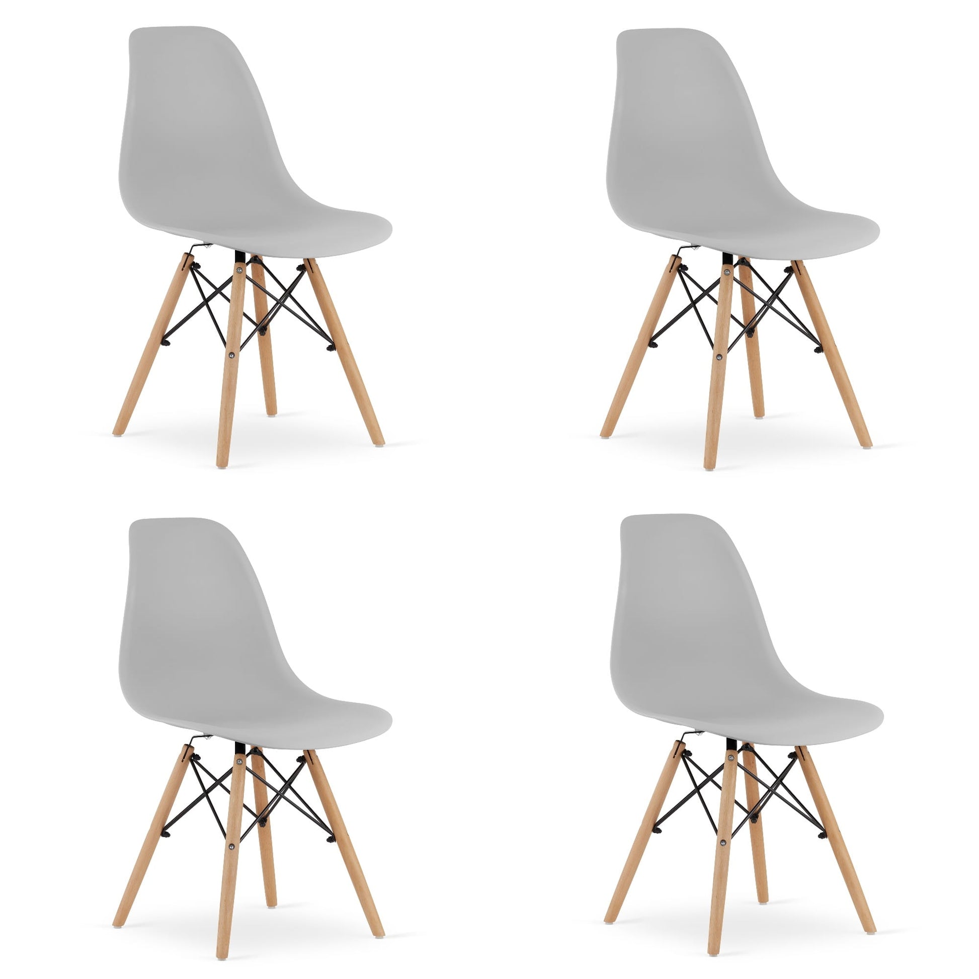 Sedia Valora OSAKA con gambe in legno grigio per soggiorno x4