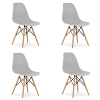 Sedia Valora OSAKA con gambe in legno grigio per soggiorno x4