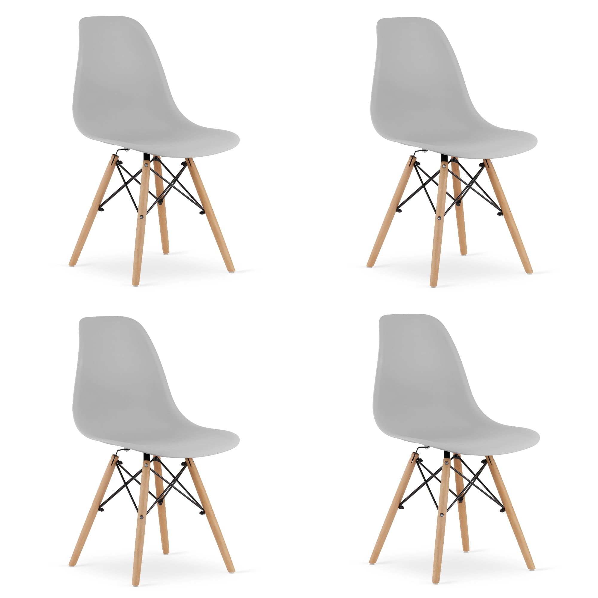 Sedia Valora OSAKA con gambe in legno grigio per soggiorno x4