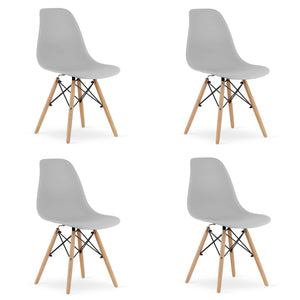 Sedia Valora OSAKA con gambe in legno grigio per soggiorno x4