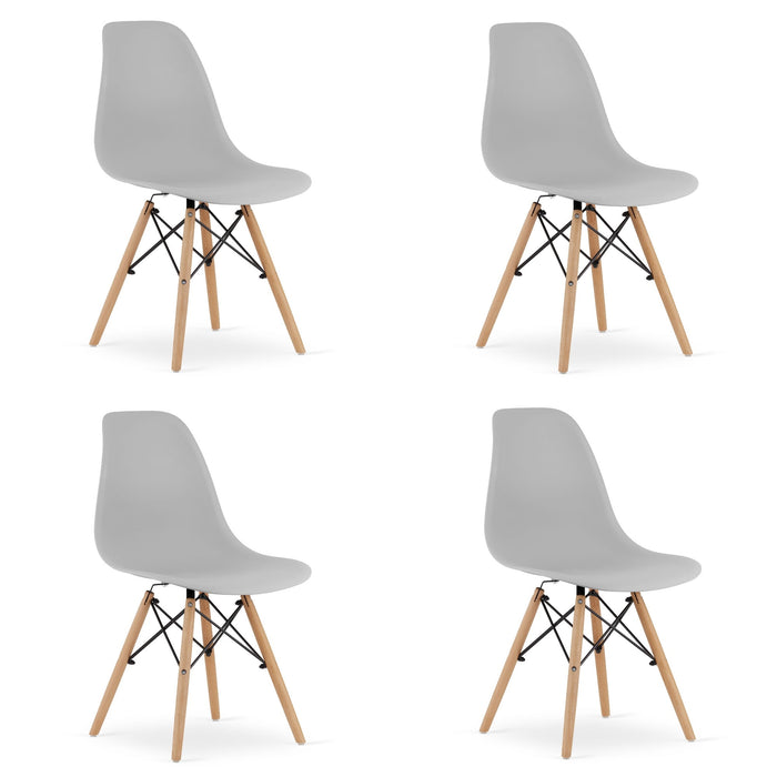 Sedia Valora OSAKA con gambe in legno grigio per soggiorno x4