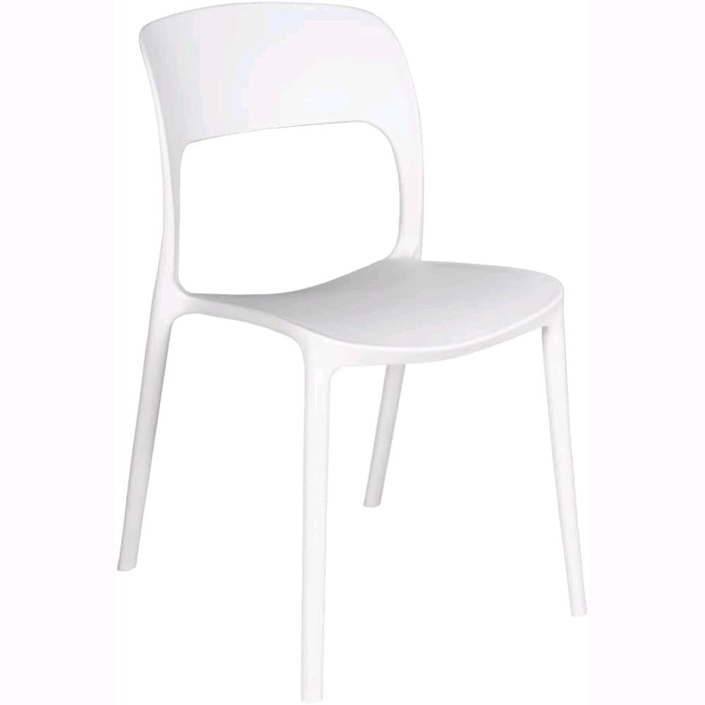 Set 2 Sedie Impilabili in polipropilene 83x56x46 cm Colore Bianco Design Moderno VALENTINA