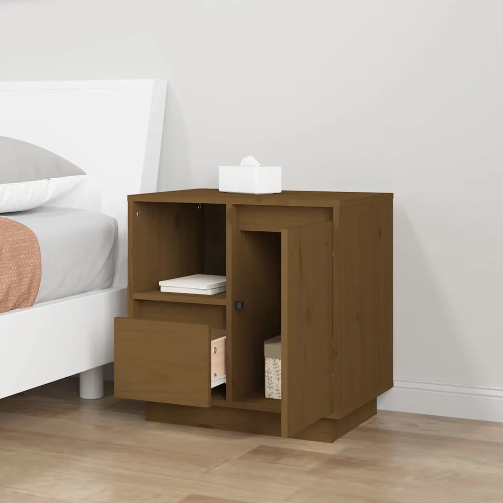 Comodini 2 pz ambra 50x34x50 cm in Legno Massello di Pino 814486