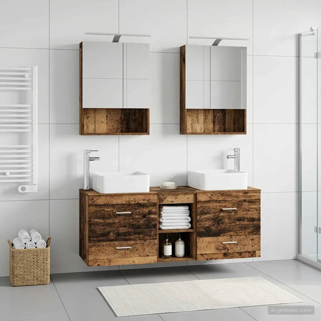 Set di mobili per il bagno 5 pcs Legno antico 3406765