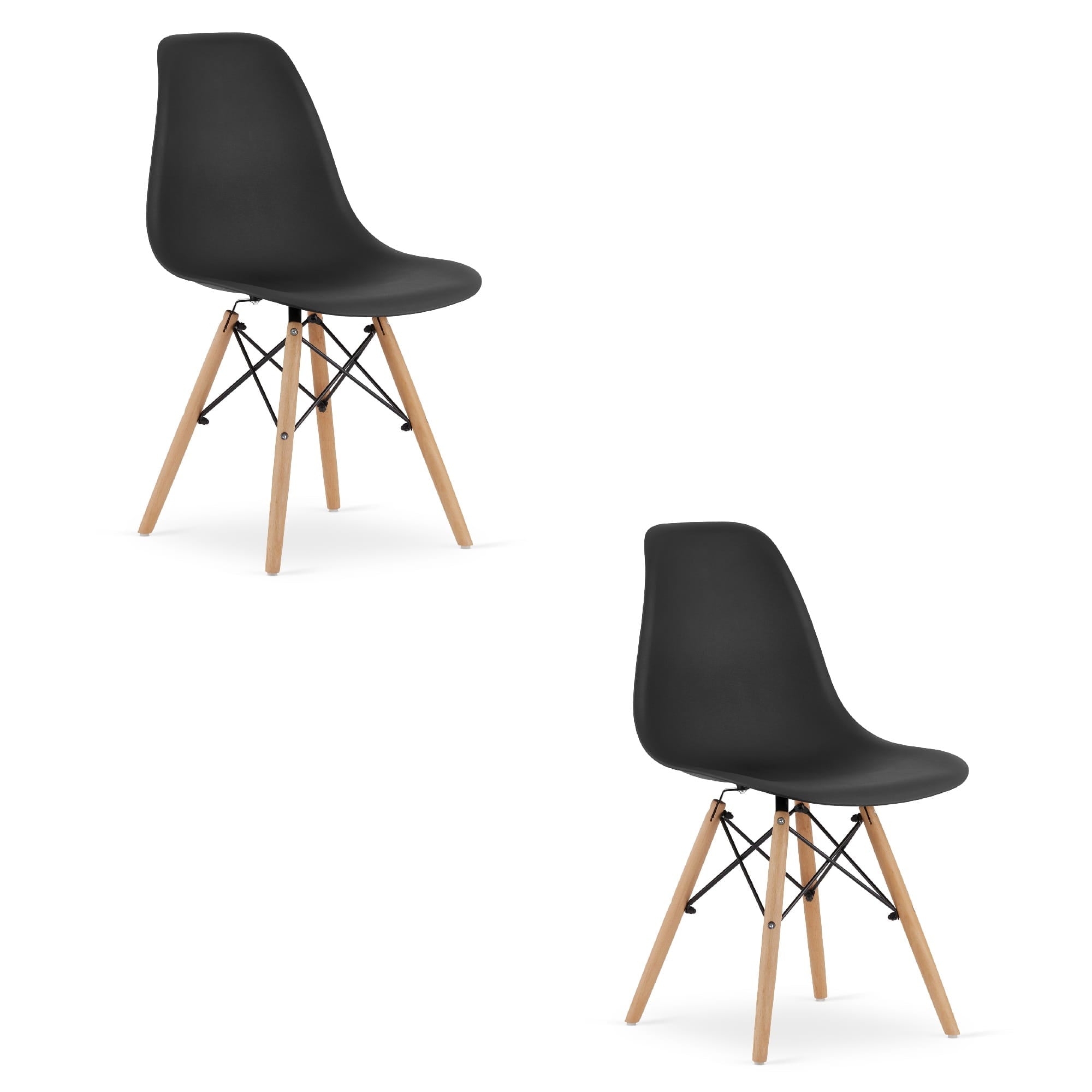 Sedia Valora OSAKA con gambe nere naturali per soggiorno x2