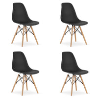 Sedia Valora OSAKA con gambe nere naturali per soggiorno x4