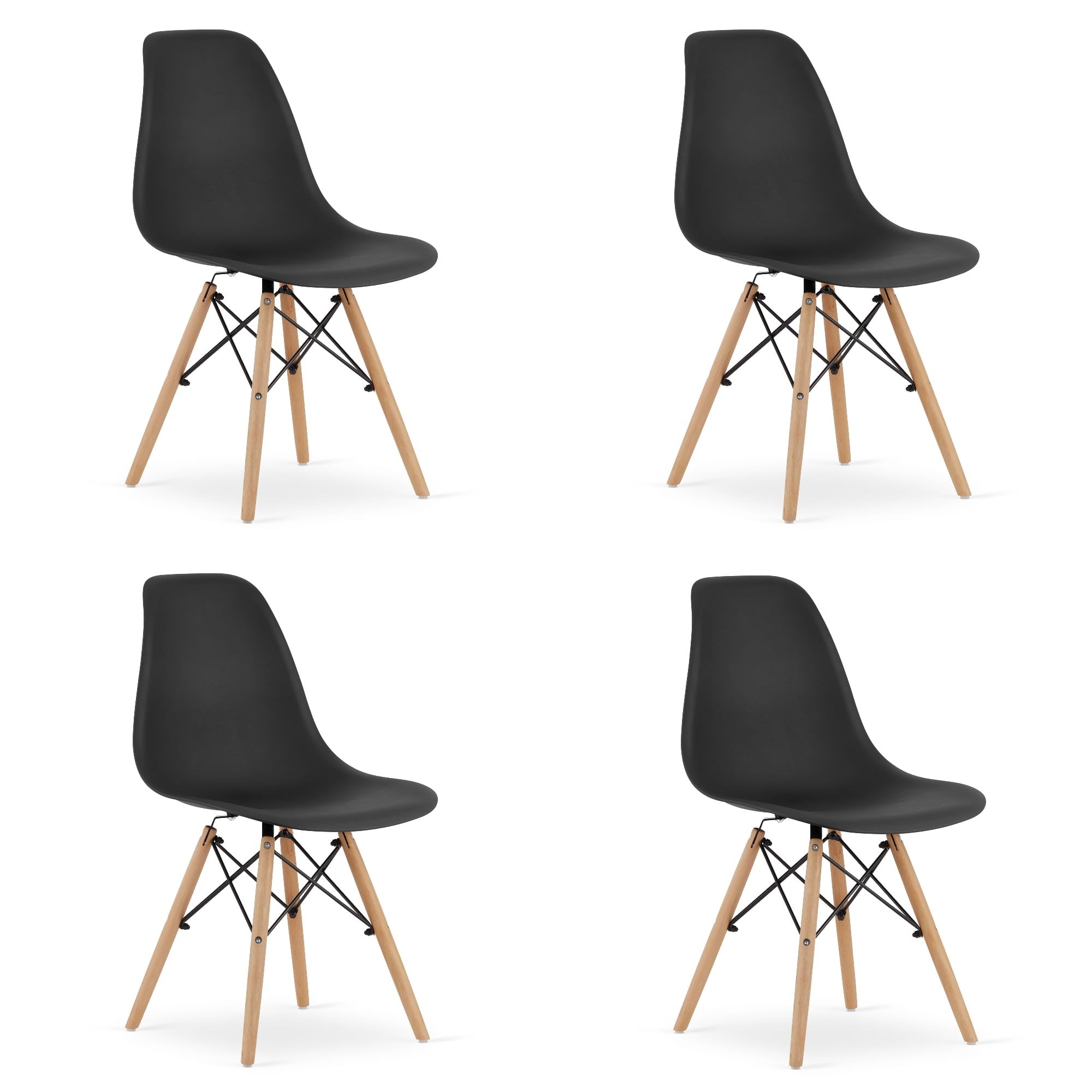 Sedia Valora OSAKA con gambe nere naturali per soggiorno x4