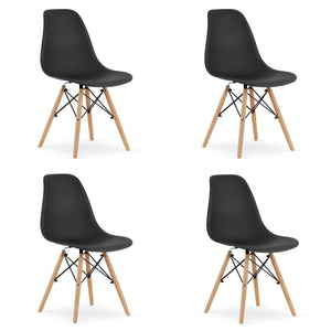 Sedia Valora OSAKA con gambe nere naturali per soggiorno x4