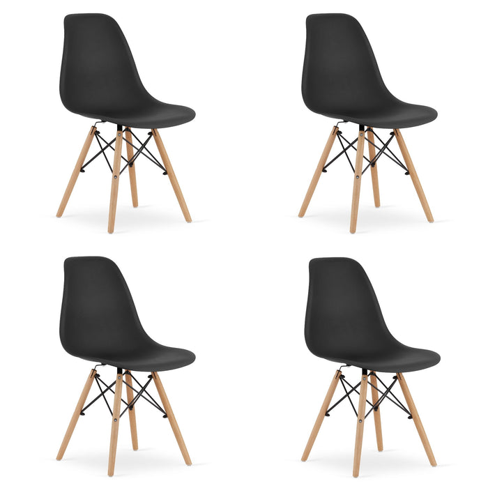 Sedia Valora OSAKA con gambe nere naturali per soggiorno x4