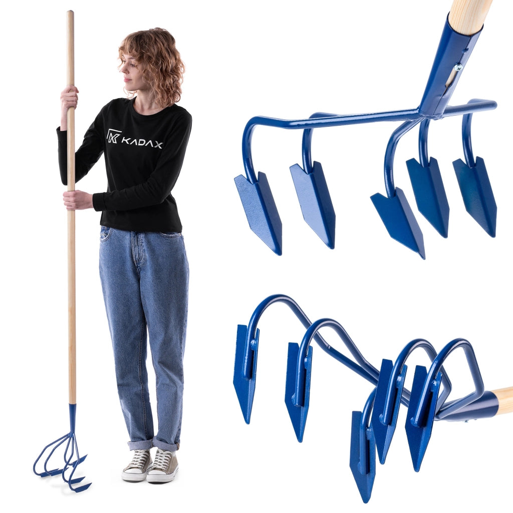Coltivatore manuale KADAX per smuovere il terreno da giardino con sottosquadro 171 cm di terra